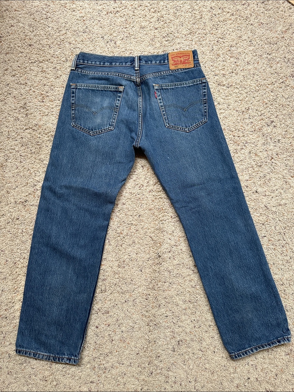 Levi's Men's Dark Blue Straight Jeans 505